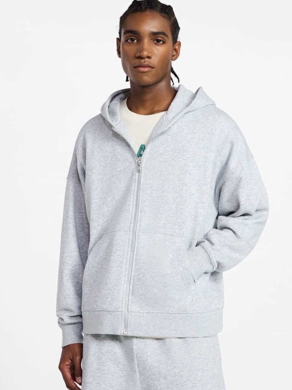 Men's Full-Zip Hoodie No Boundaries Sweatshirt Heather Grey Size Large NWT!!!